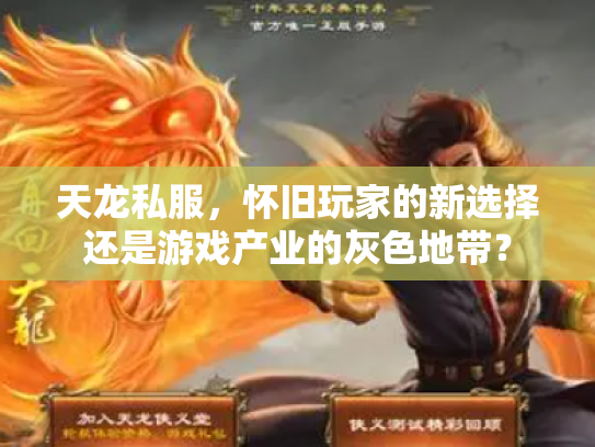 天龙私服，怀旧玩家的新选择还是游戏产业的灰色地带？