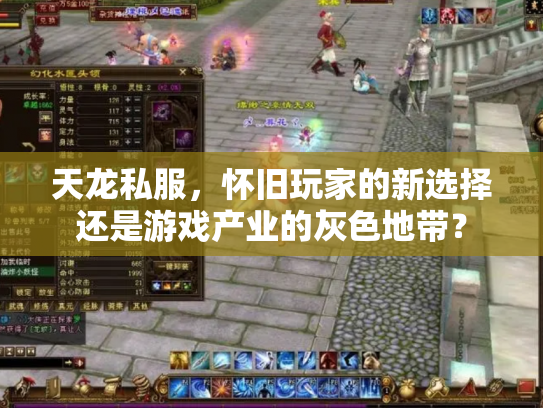 天龙私服，怀旧玩家的新选择还是游戏产业的灰色地带？