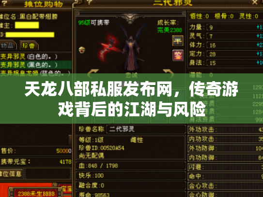 天龙八部私服发布网，传奇游戏背后的江湖与风险