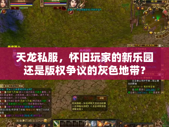 天龙私服，怀旧玩家的新乐园还是版权争议的灰色地带？