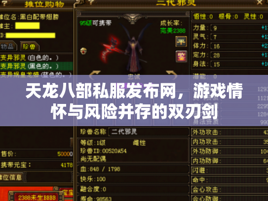 天龙八部私服发布网，游戏情怀与风险并存的双刃剑