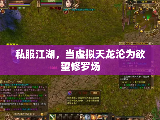 私服江湖，当虚拟天龙沦为欲望修罗场
