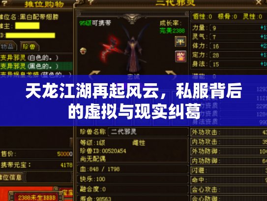 天龙江湖再起风云，私服背后的虚拟与现实纠葛
