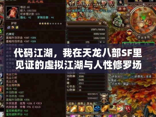 代码江湖，我在天龙八部SF里见证的虚拟江湖与人性修罗场