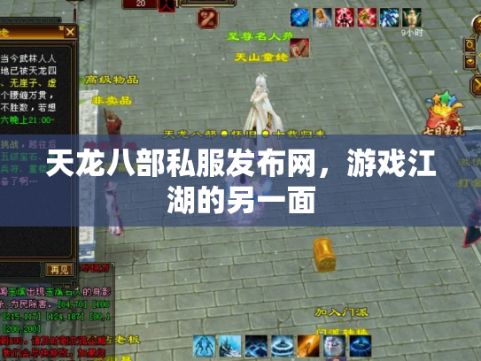 天龙八部私服发布网，游戏江湖的另一面
