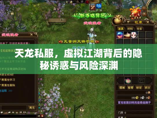 天龙私服，虚拟江湖背后的隐秘诱惑与风险深渊