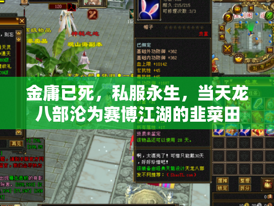 金庸已死，私服永生，当天龙八部沦为赛博江湖的韭菜田