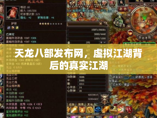 天龙八部发布网，虚拟江湖背后的真实江湖