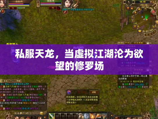 私服天龙，当虚拟江湖沦为欲望的修罗场