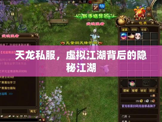 天龙私服，虚拟江湖背后的隐秘江湖