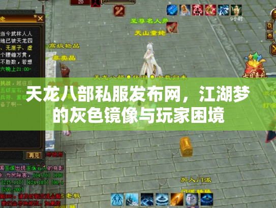 天龙八部私服发布网，江湖梦的灰色镜像与玩家困境