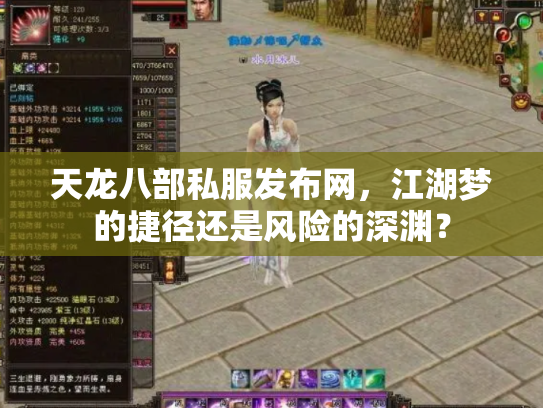 天龙八部私服发布网，江湖梦的捷径还是风险的深渊？