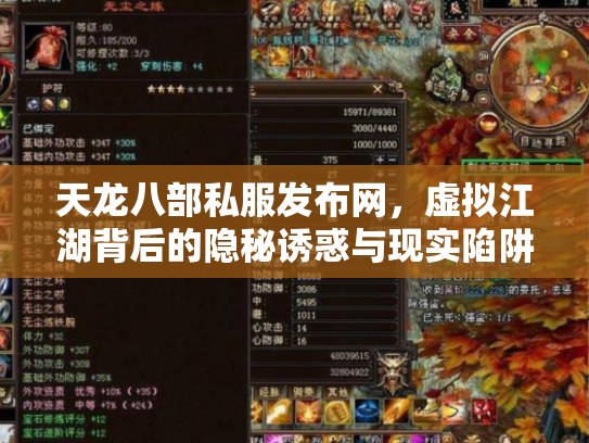 天龙八部私服发布网，虚拟江湖背后的隐秘诱惑与现实陷阱
