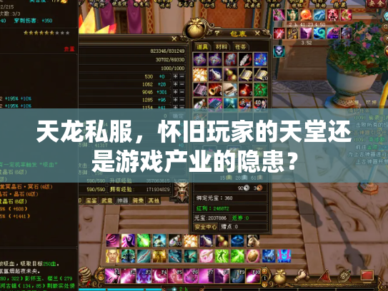 天龙私服，怀旧玩家的天堂还是游戏产业的隐患？