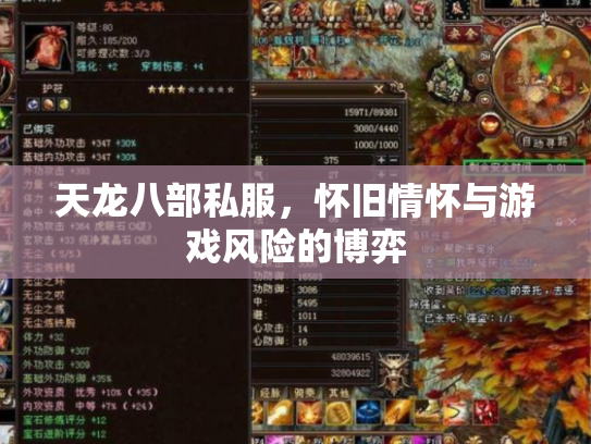 天龙八部私服，怀旧情怀与游戏风险的博弈