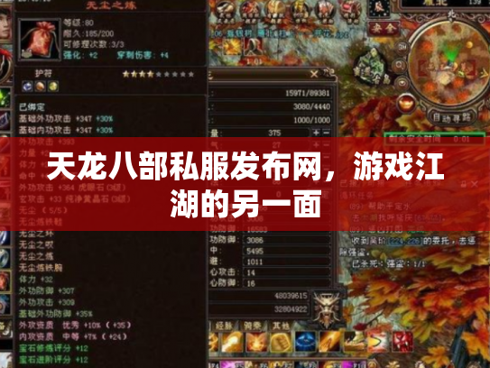 天龙八部私服发布网，游戏江湖的另一面