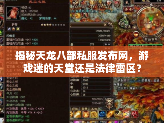 揭秘天龙八部私服发布网，游戏迷的天堂还是法律雷区？