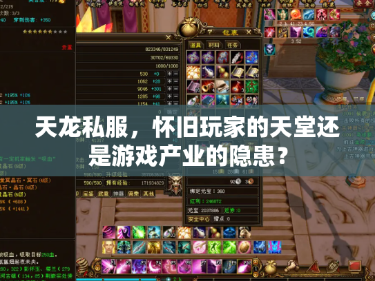 天龙私服，怀旧玩家的天堂还是游戏产业的隐患？