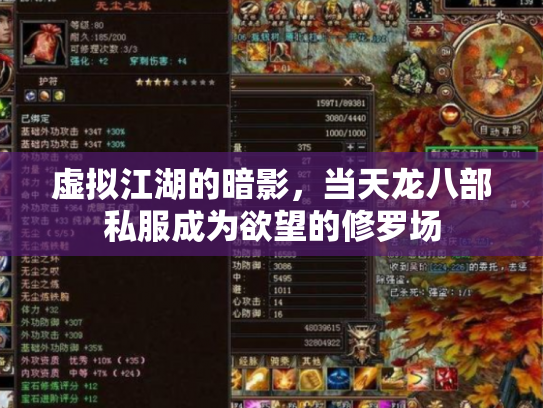 虚拟江湖的暗影，当天龙八部私服成为欲望的修罗场