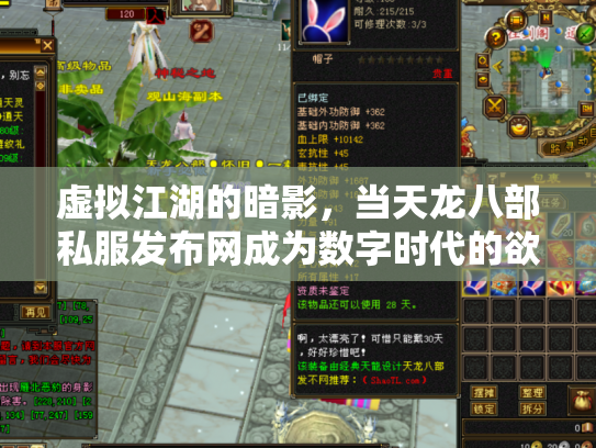 虚拟江湖的暗影，当天龙八部私服发布网成为数字时代的欲望镜像