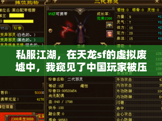 私服江湖，在天龙sf的虚拟废墟中，我窥见了中国玩家被压抑的灵魂