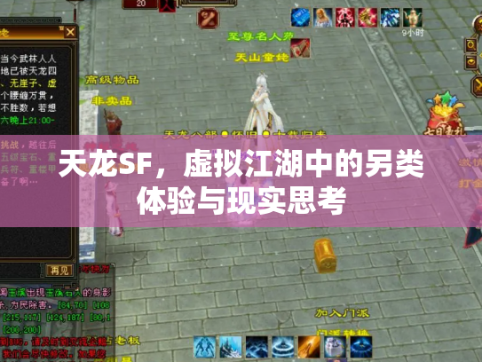 天龙SF，虚拟江湖中的另类体验与现实思考