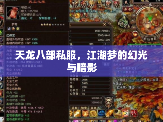 天龙八部私服，江湖梦的幻光与暗影