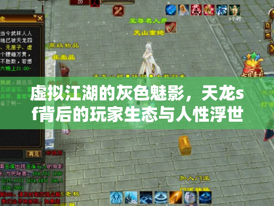虚拟江湖的灰色魅影，天龙sf背后的玩家生态与人性浮世绘