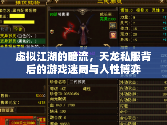虚拟江湖的暗流，天龙私服背后的游戏迷局与人性博弈