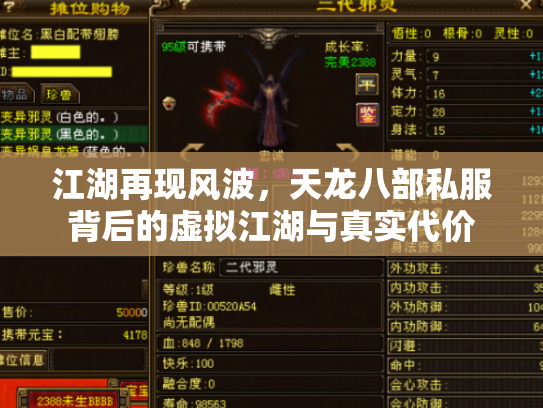 江湖再现风波，天龙八部私服背后的虚拟江湖与真实代价