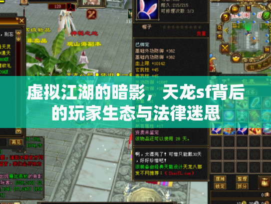 虚拟江湖的暗影，天龙sf背后的玩家生态与法律迷思