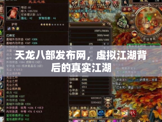 天龙八部发布网，虚拟江湖背后的真实江湖