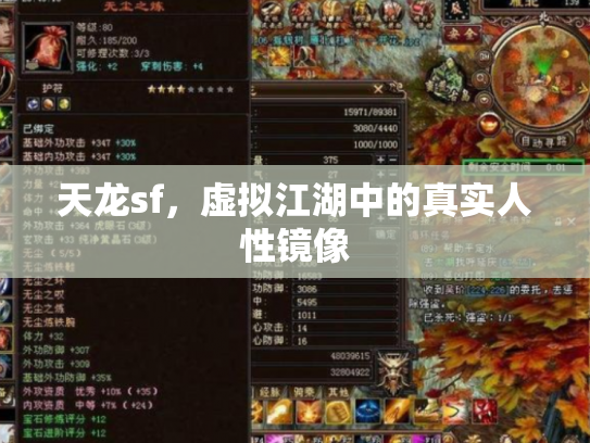 天龙sf，虚拟江湖中的真实人性镜像