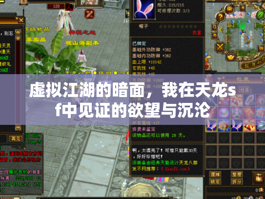 虚拟江湖的暗面，我在天龙sf中见证的欲望与沉沦