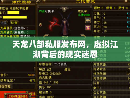 天龙八部私服发布网，虚拟江湖背后的现实迷思