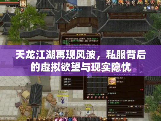 天龙江湖再现风波，私服背后的虚拟欲望与现实隐忧