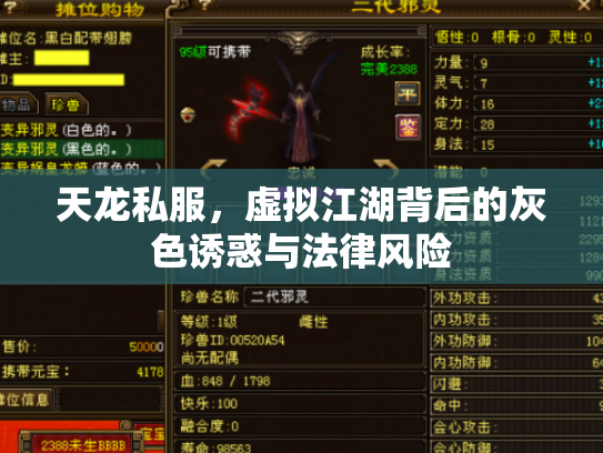 天龙私服，虚拟江湖背后的灰色诱惑与法律风险