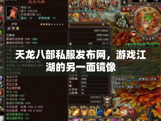 天龙八部私服发布网，游戏江湖的另一面镜像