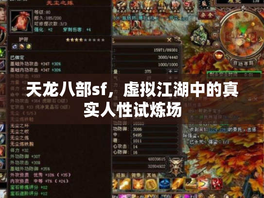 天龙八部sf，虚拟江湖中的真实人性试炼场