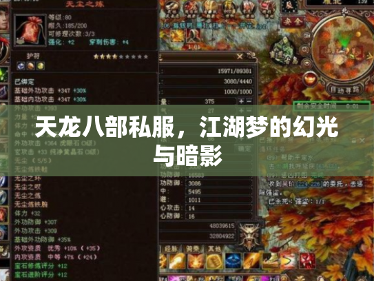 天龙八部私服，江湖梦的幻光与暗影