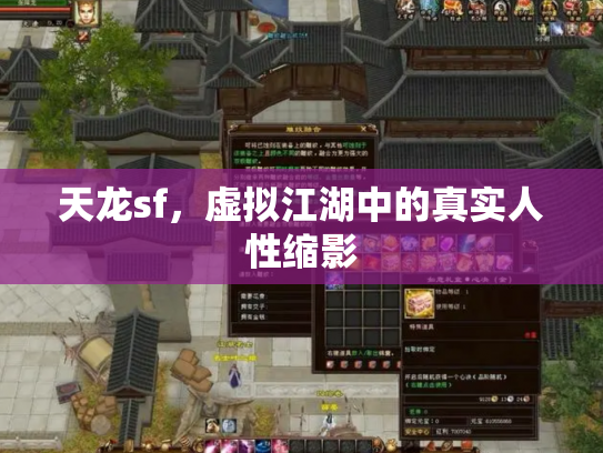 天龙sf，虚拟江湖中的真实人性缩影