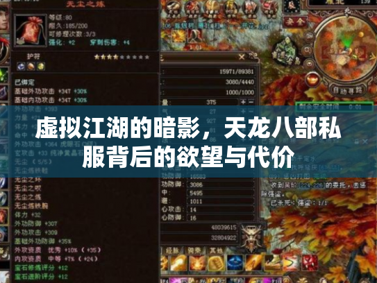 虚拟江湖的暗影，天龙八部私服背后的欲望与代价
