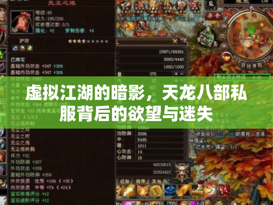 虚拟江湖的暗影，天龙八部私服背后的欲望与迷失