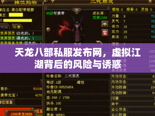 天龙八部私服发布网，虚拟江湖背后的风险与诱惑