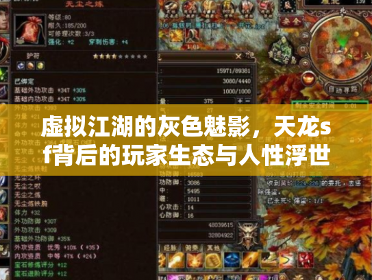 虚拟江湖的灰色魅影，天龙sf背后的玩家生态与人性浮世绘
