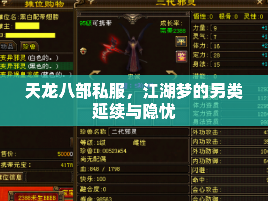 天龙八部私服，江湖梦的另类延续与隐忧