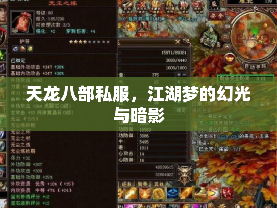 天龙八部私服，江湖梦的幻光与暗影