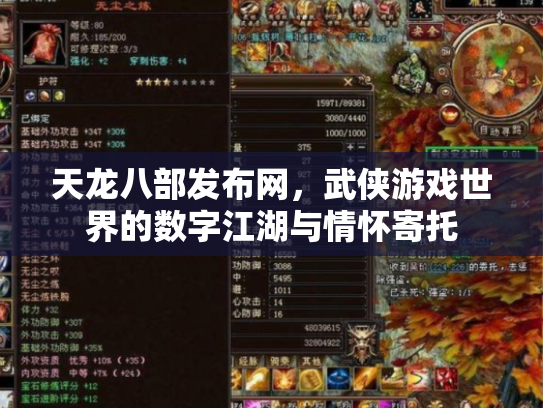 天龙八部发布网，武侠游戏世界的数字江湖与情怀寄托