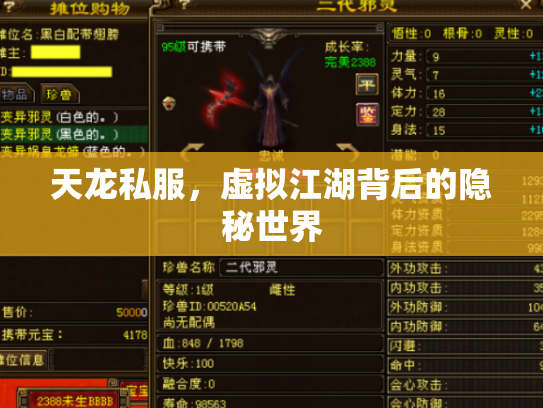 天龙私服，虚拟江湖背后的隐秘世界