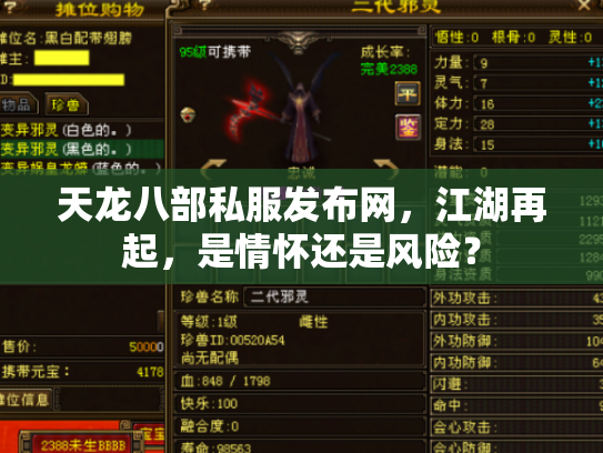 天龙八部私服发布网，江湖再起，是情怀还是风险？